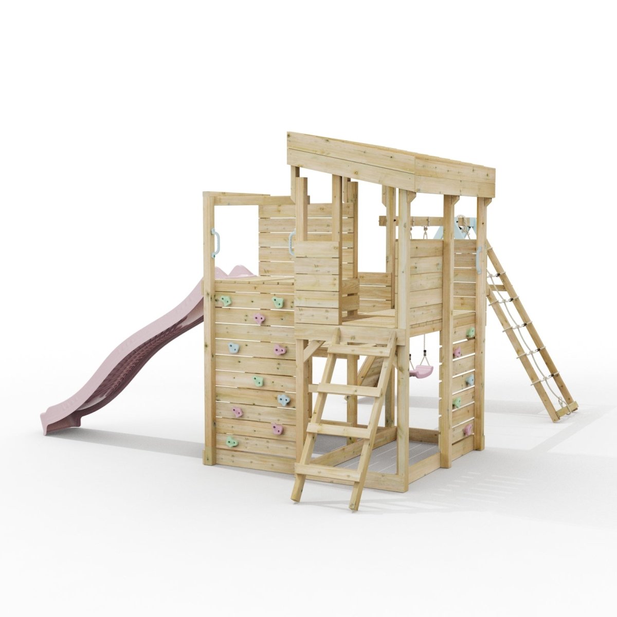 ClassicPlay Sentinel XL Lookout Tower with 3 Decks, Single Swing, Climbing Wall and Slide