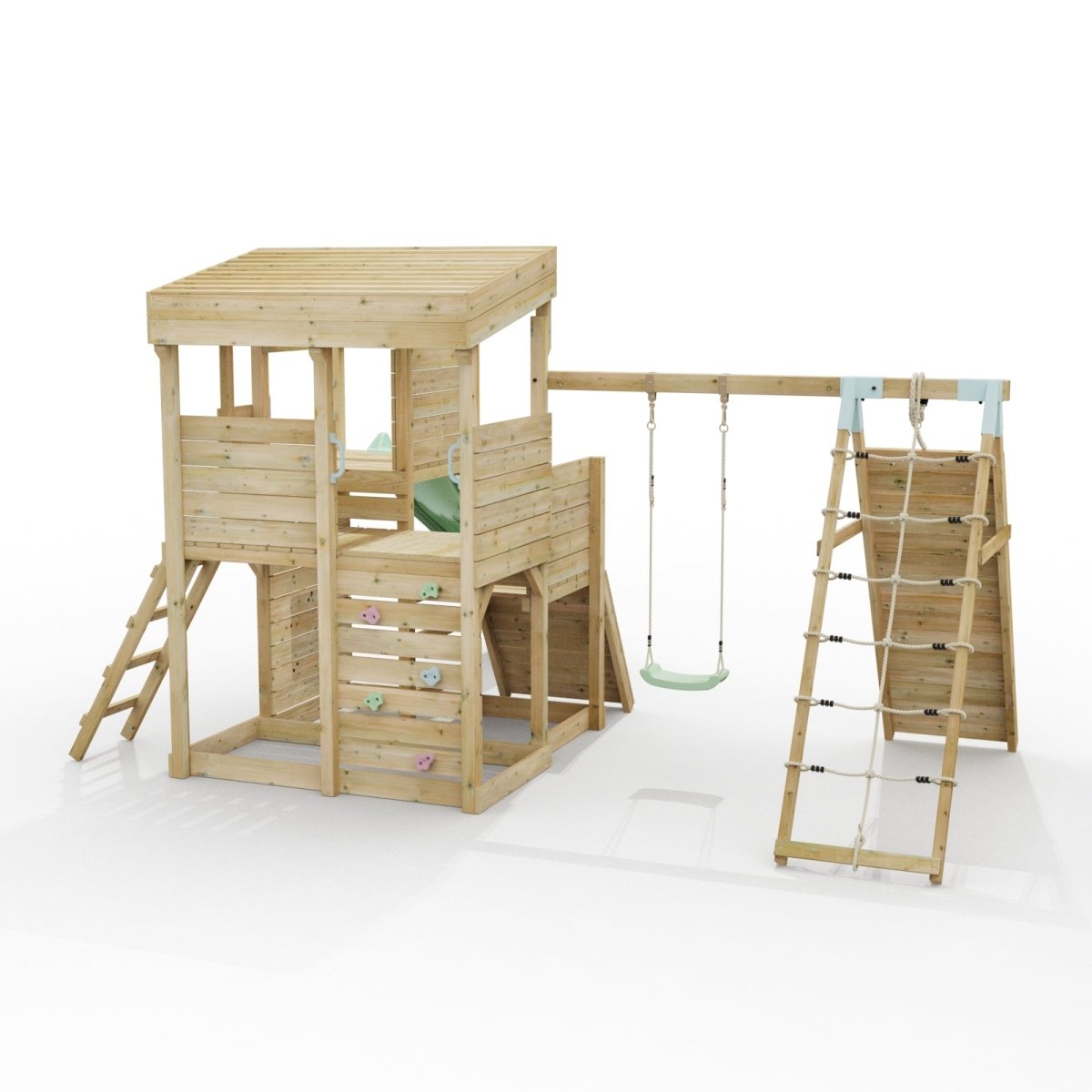 ClassicPlay Sentinel XL Lookout Tower with 3 Decks, Single Swing, Climbing Wall and Slide