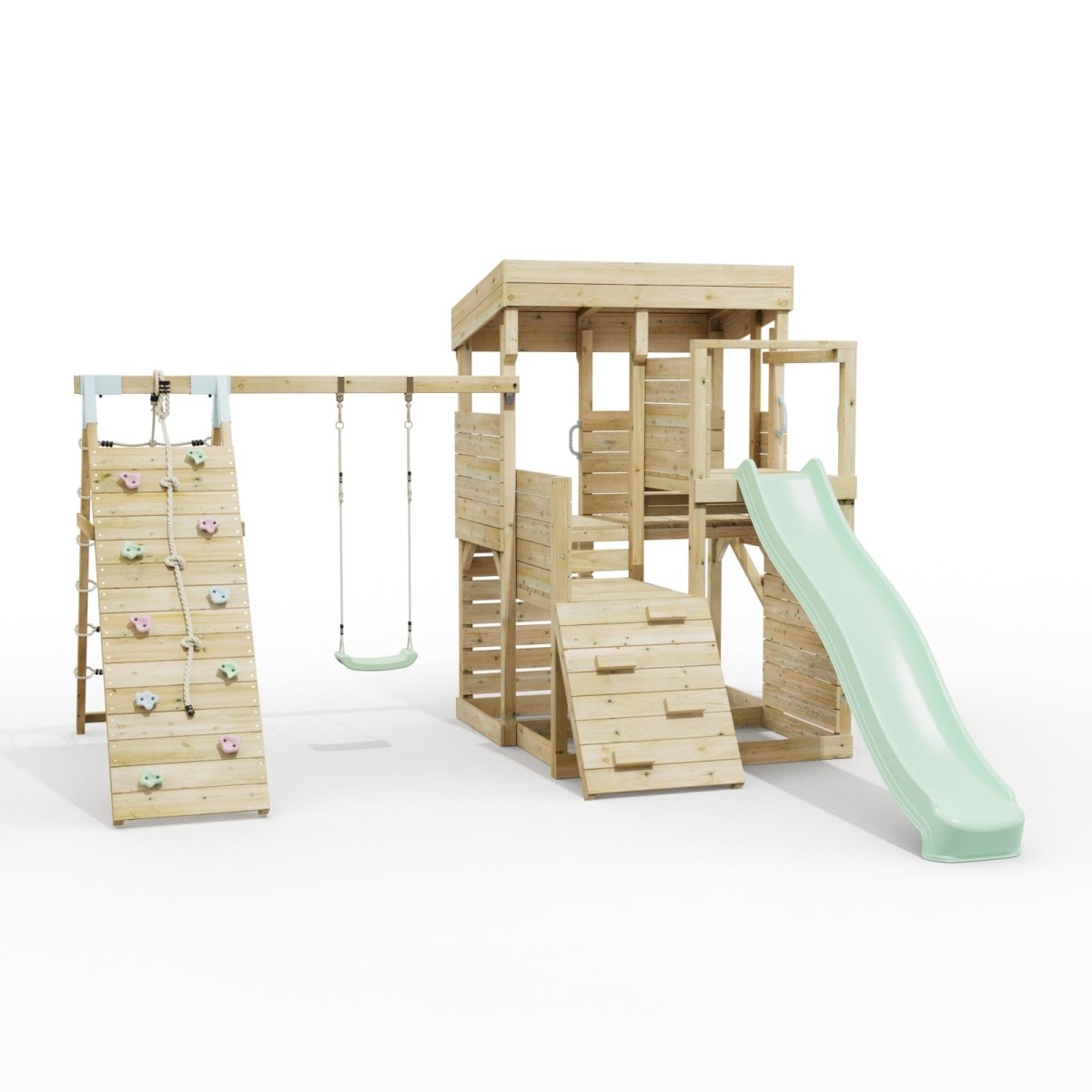 ClassicPlay Sentinel XL Lookout Tower with 3 Decks, Single Swing, Climbing Wall and Slide