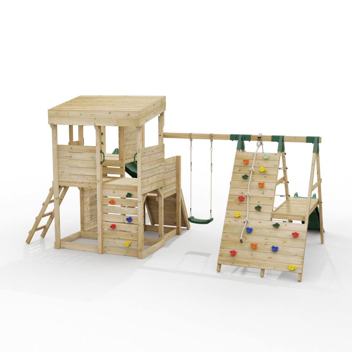 ClassicPlay Sentinel XL Lookout Tower with 3 Decks, Single Swing, Climbing Wall and Slides