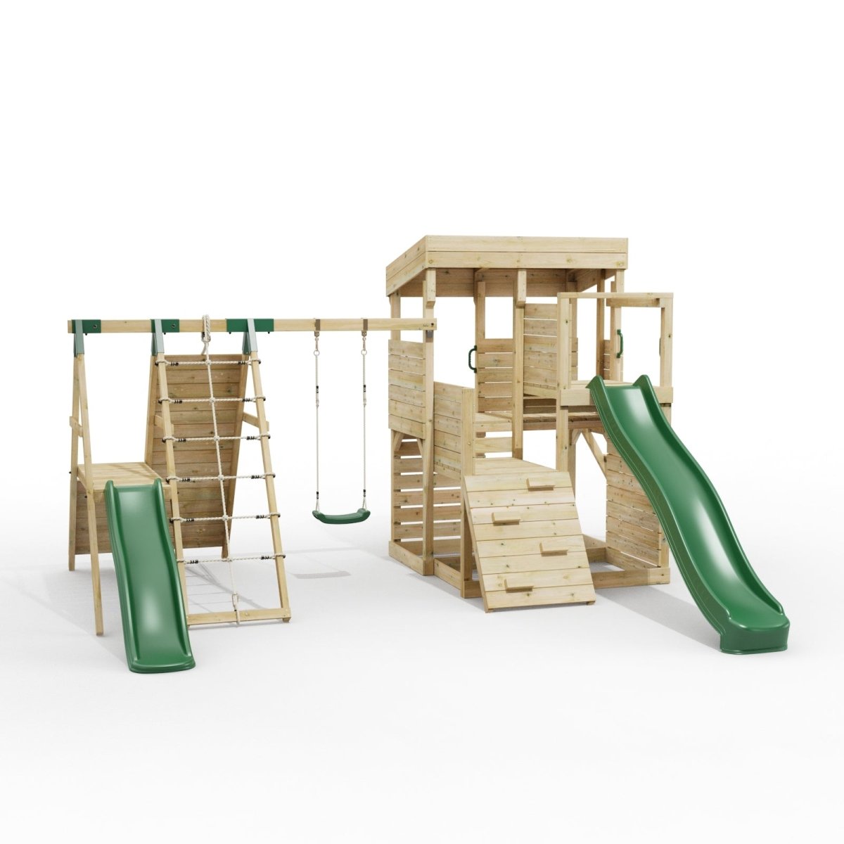 ClassicPlay Sentinel XL Lookout Tower with 3 Decks, Single Swing, Climbing Wall and Slides