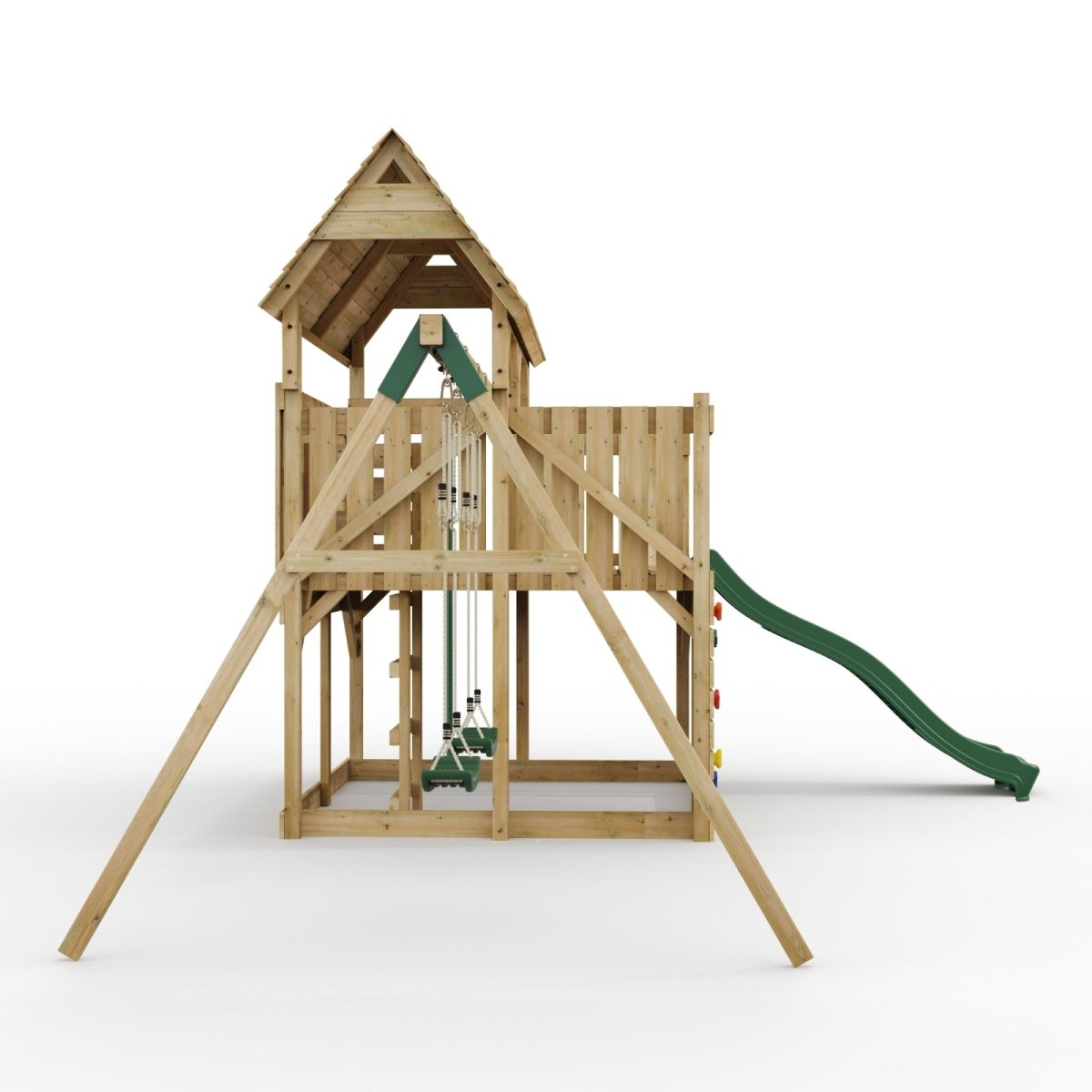 FarmPlay Hayloft Climbing Frame with Double Swing and Slide