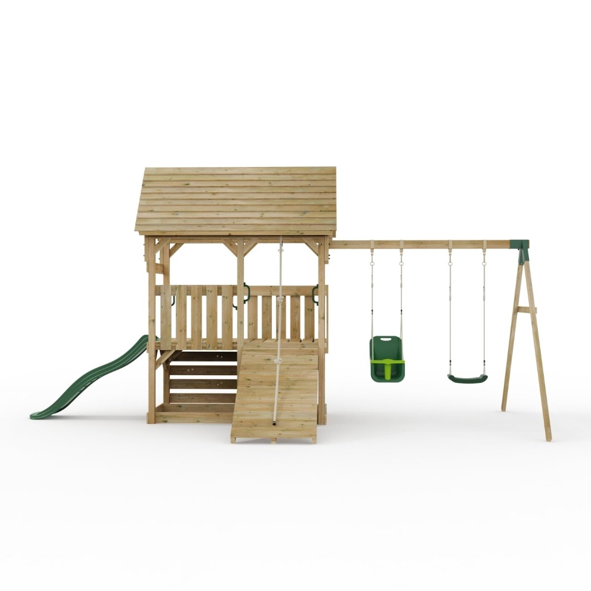 FarmPlay Mini Loft Climbing Frame with Double Swing and Slide