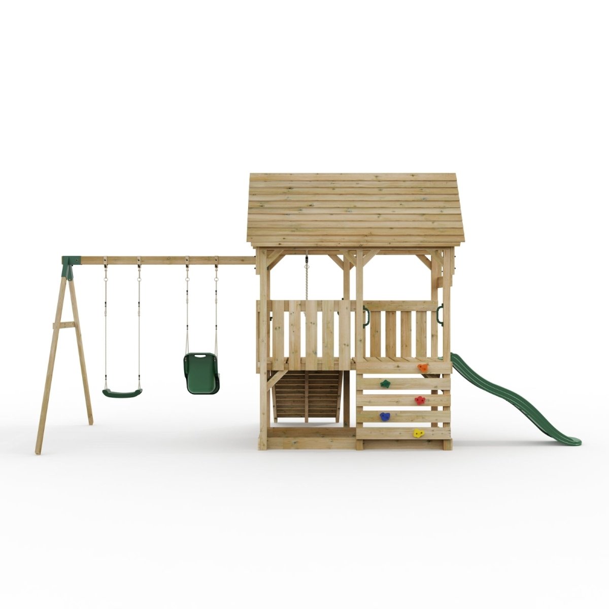 FarmPlay Mini Loft Climbing Frame with Double Swing and Slide