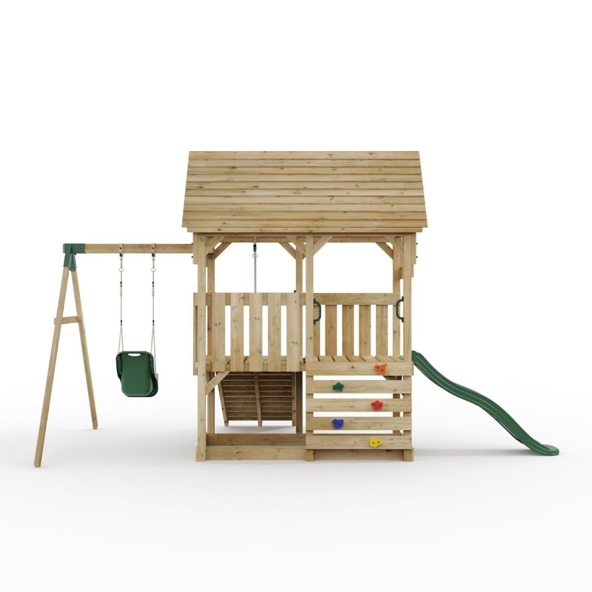FarmPlay Mini Loft Climbing Frame with Single Swing and Slide