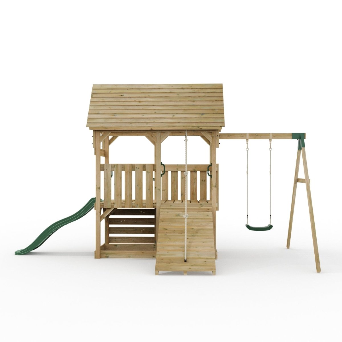 FarmPlay Mini Loft Climbing Frame with Single Swing and Slide