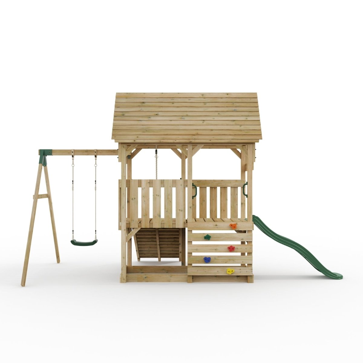 FarmPlay Mini Loft Climbing Frame with Single Swing and Slide