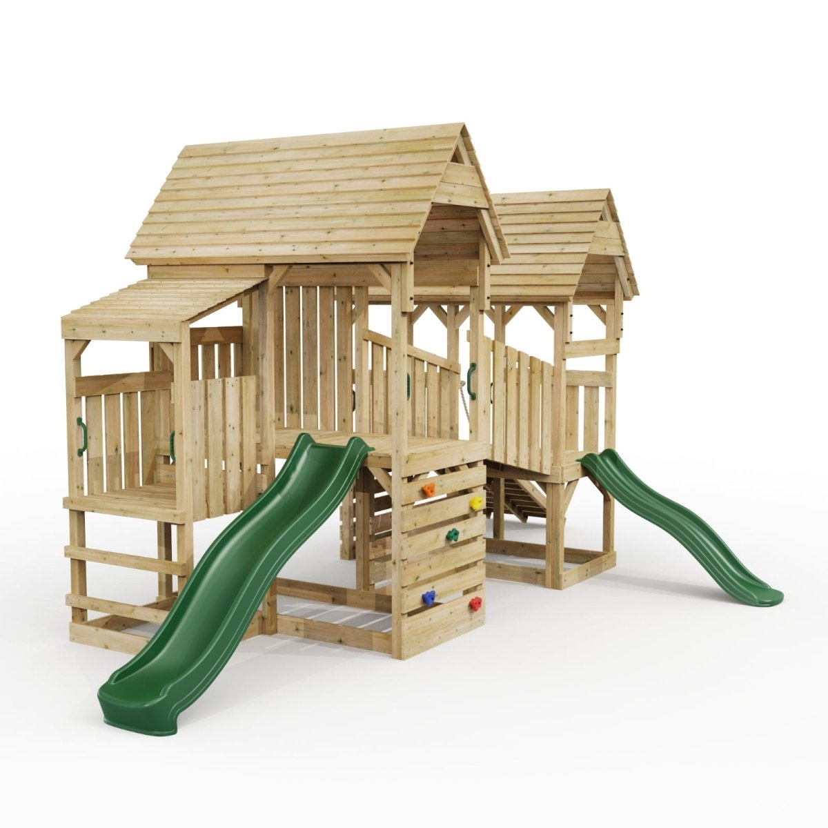 FarmPlay Stable and Mini Loft Climbing Frame with Bridge and Slides