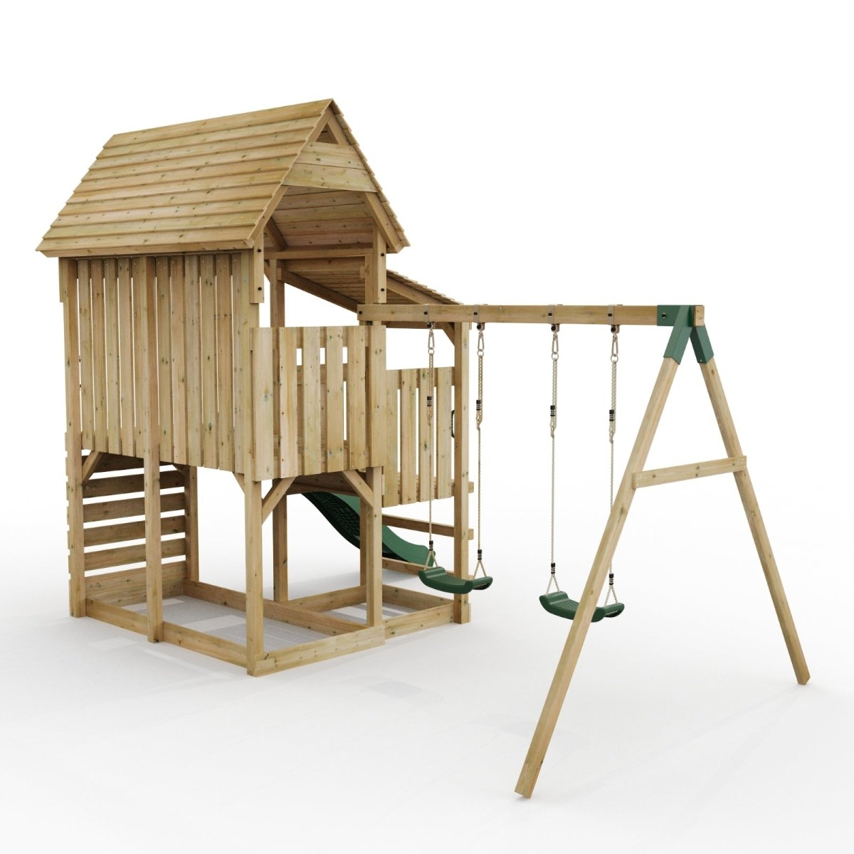 FarmPlay Stable Climbing Frame with Double Swing and Slide