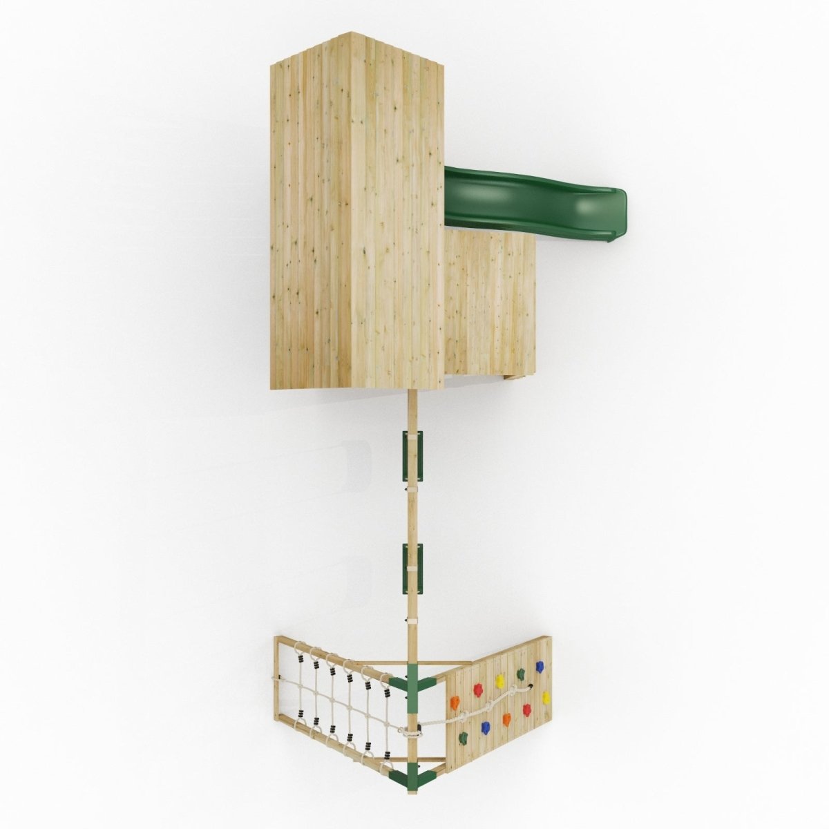 FarmPlay Stable Climbing Frame with Double Swing, Climbing Wall and Slide