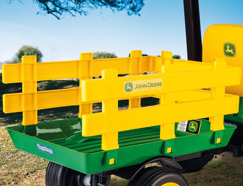 Peg Perego John Deere Ground Force Kids Ride On Tractor with Trailer