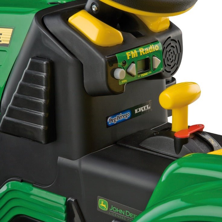 Peg Perego John Deere Ground Force Kids Ride On Tractor with Trailer