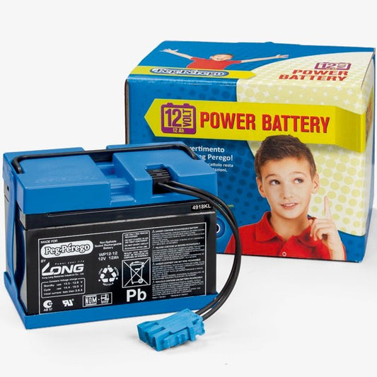 Peg Perego Official 12V 12AH Replacement Rechargeable Battery