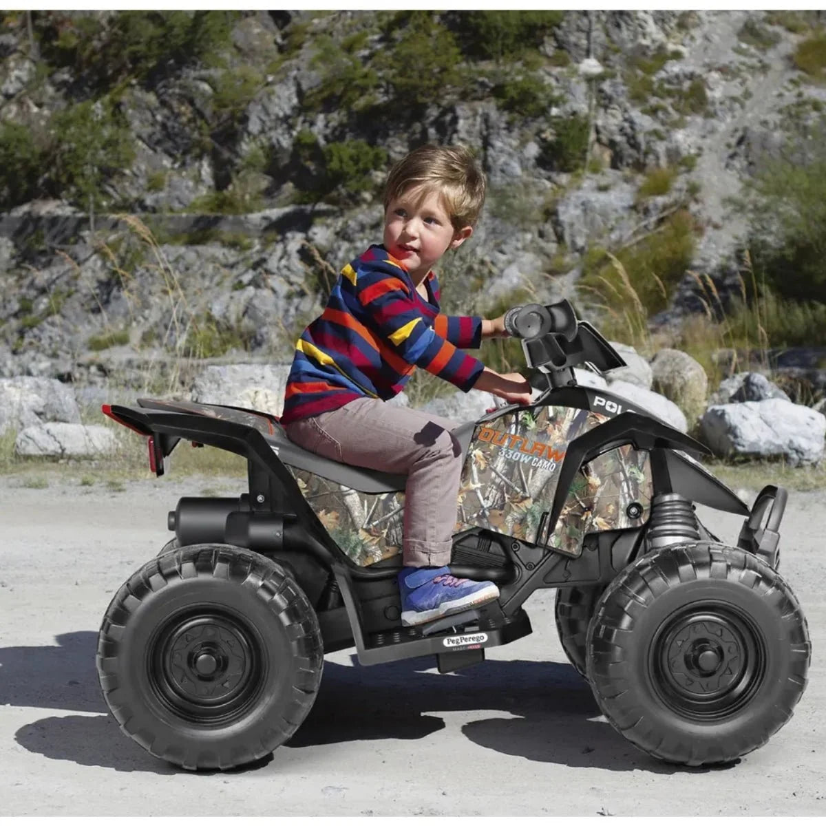 Peg Perego Polaris Outlaw 330W Camo Electric Ride On Quad Bike