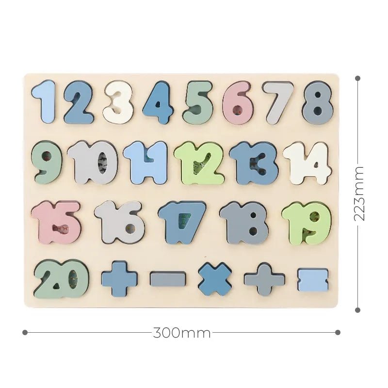 PolarPlay Chunky Wooden Number Puzzle Shape Sorting Jigsaw Toy