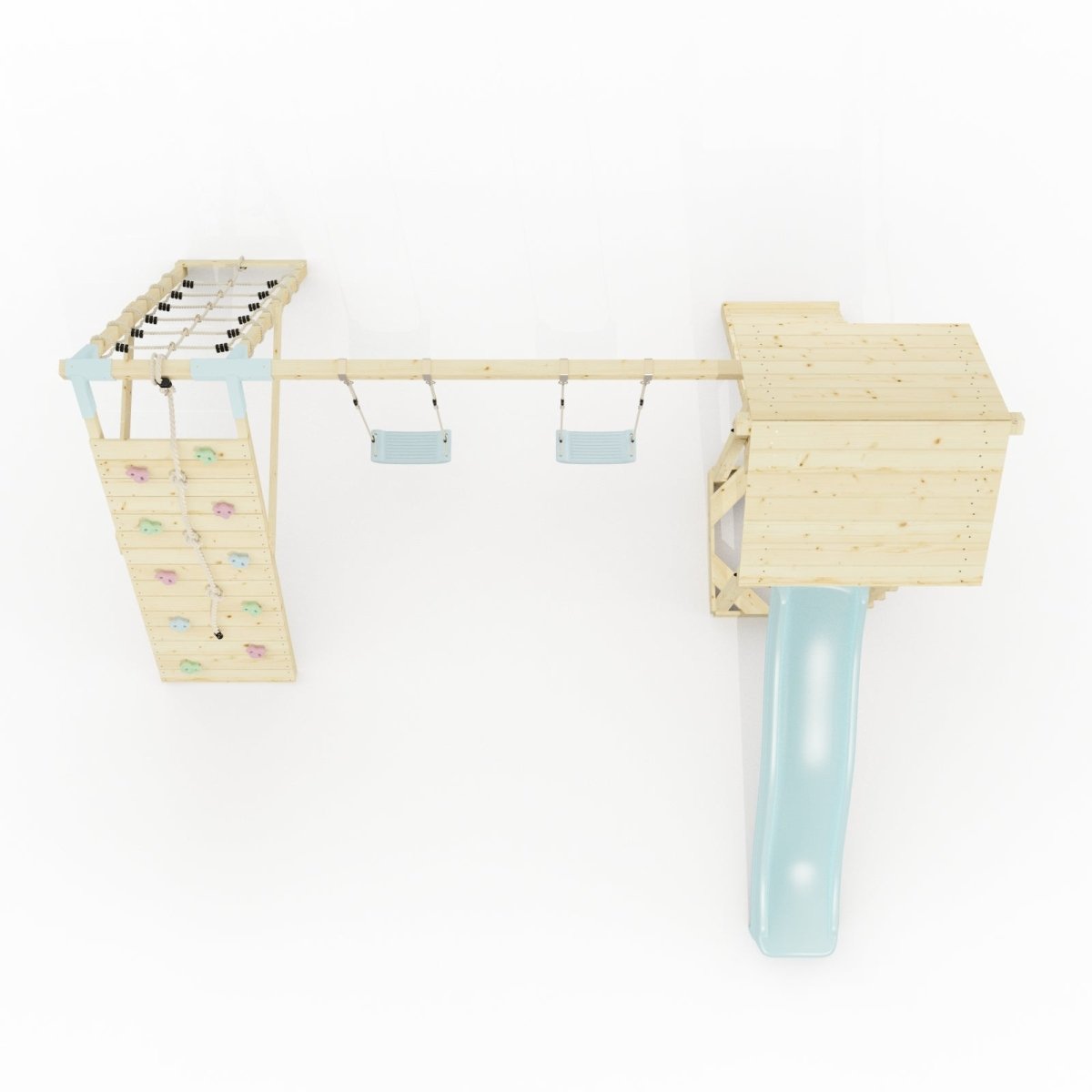 Polarplay Climbing Frame with Double Swing, Climbing Wall and Slide - Kiruna