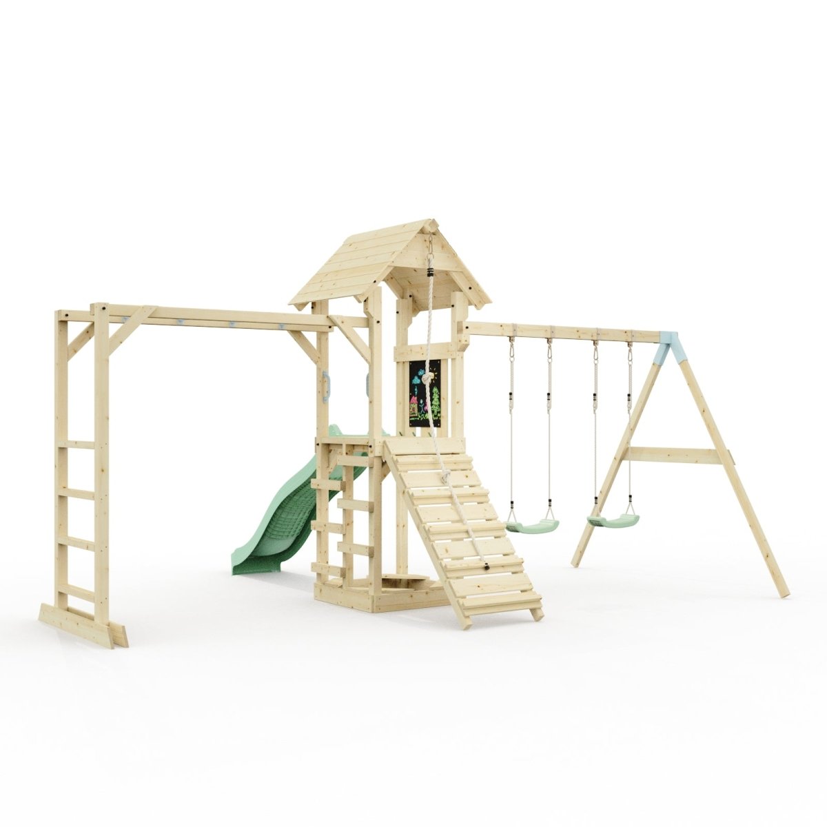 Polarplay Climbing Frame with Double Swing, Monkey Bars and Slide - Oerebro