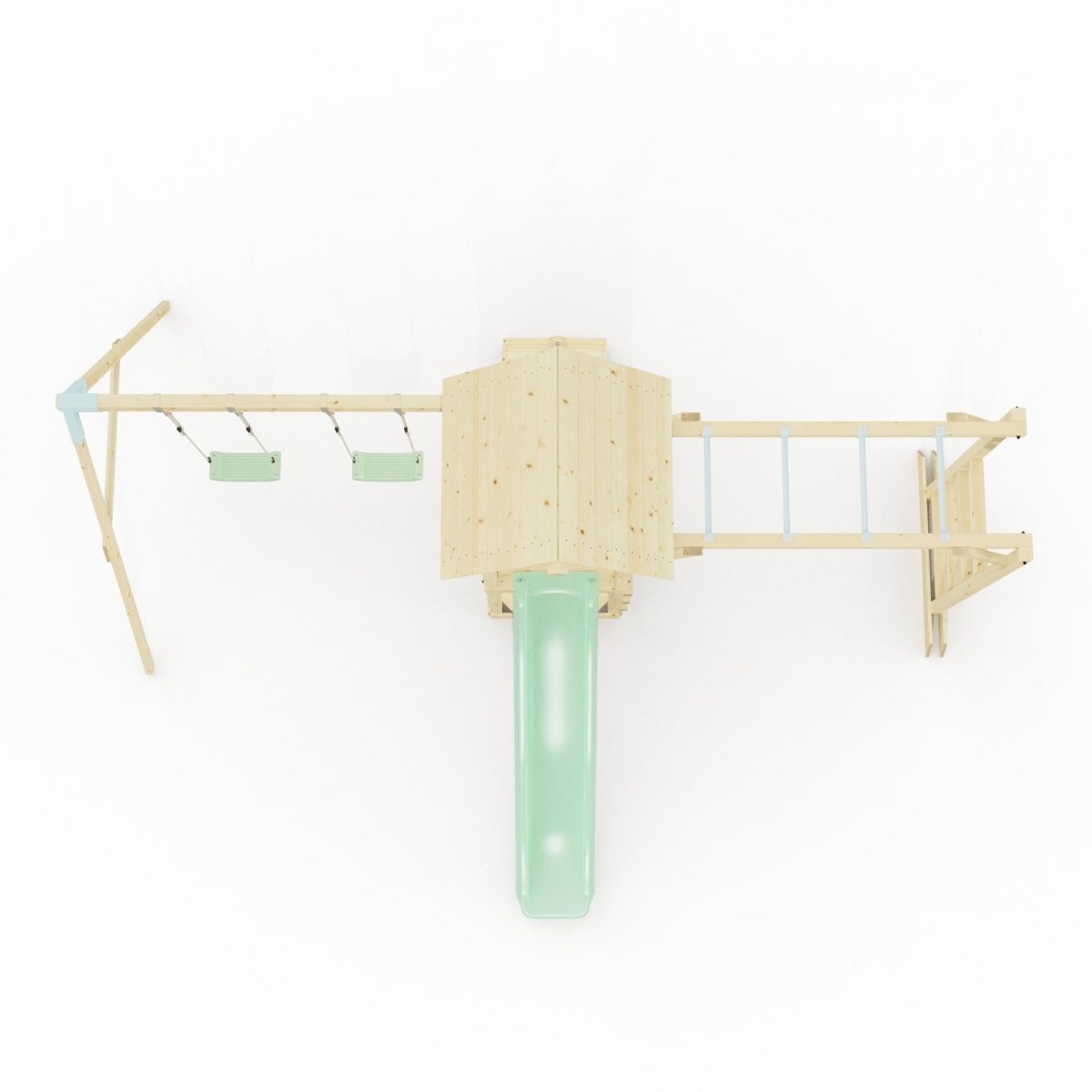 Polarplay Climbing Frame with Double Swing, Monkey Bars and Slide - Oerebro