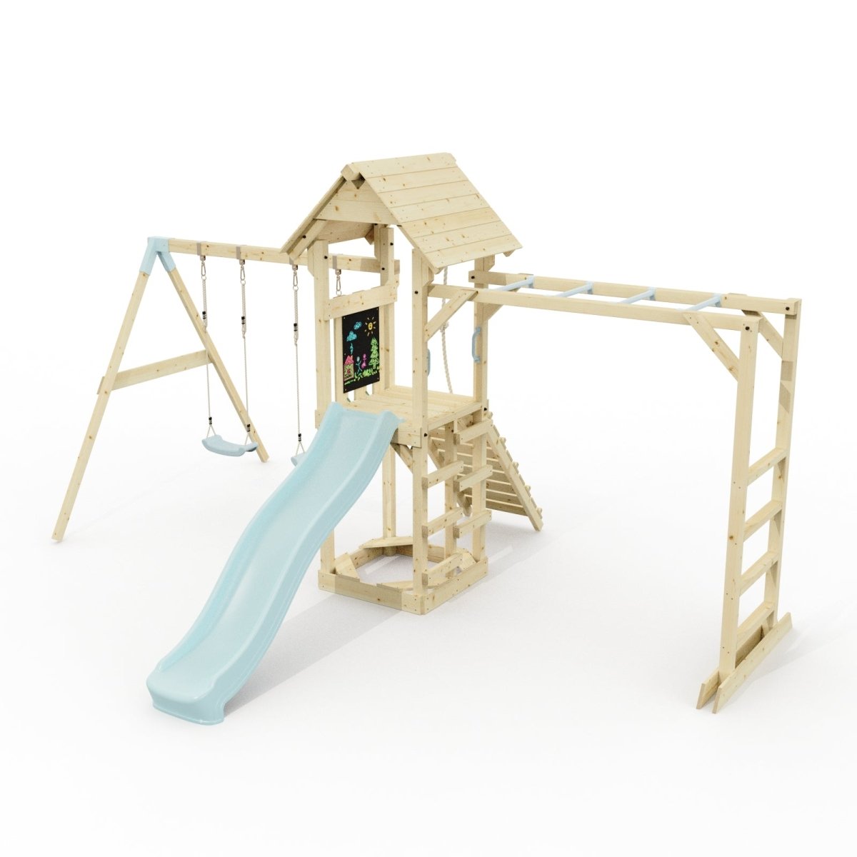 Polarplay Climbing Frame with Double Swing, Monkey Bars and Slide - Oerebro