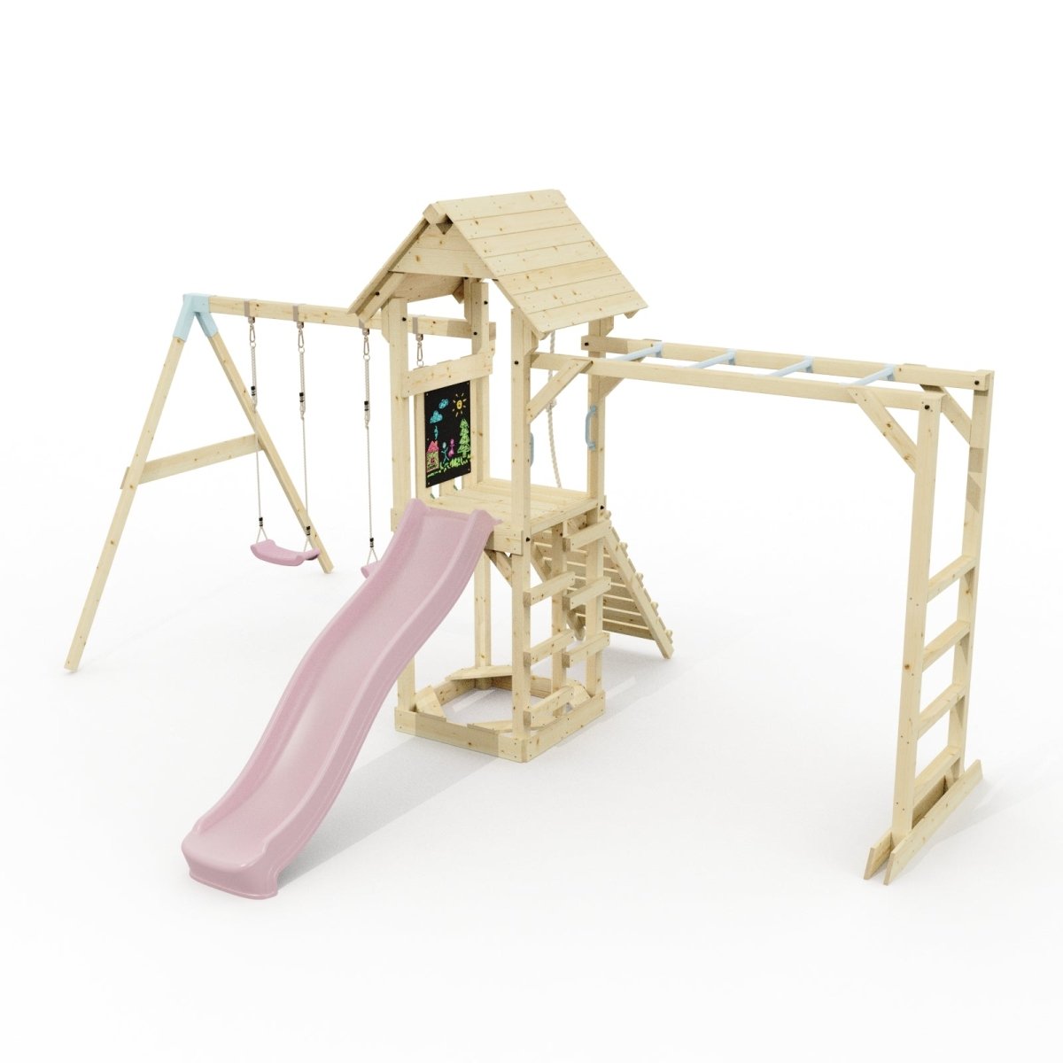 Polarplay Climbing Frame with Double Swing, Monkey Bars and Slide - Oerebro