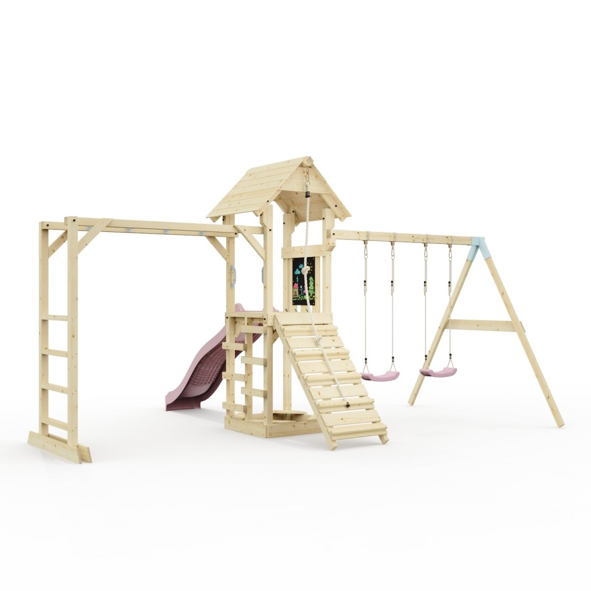 Polarplay Climbing Frame with Double Swing, Monkey Bars and Slide - Oerebro