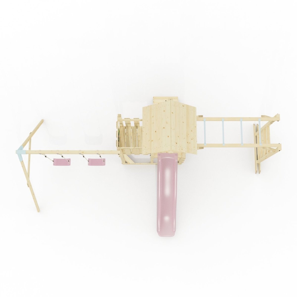 Polarplay Climbing Frame with Extended Tower, Double Swing, Monkey Bars and Slide - Helsingborg