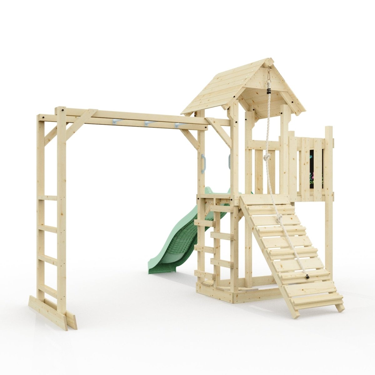 Polarplay Climbing Frame with Extended Tower, Monkey Bars and Slide - Karlskrona