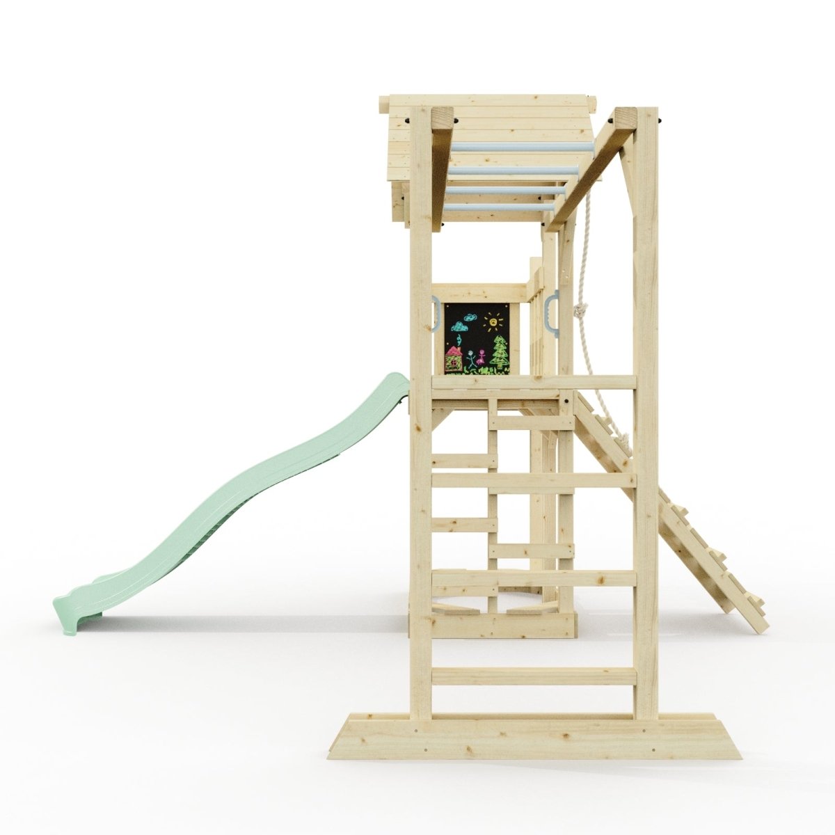 Polarplay Climbing Frame with Extended Tower, Monkey Bars and Slide - Karlskrona