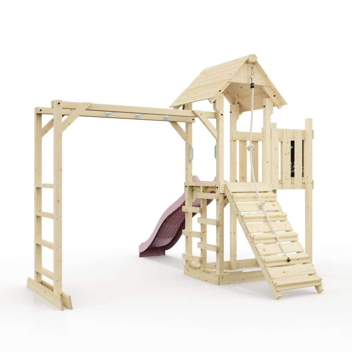 Polarplay Climbing Frame with Extended Tower, Monkey Bars and Slide - Karlskrona