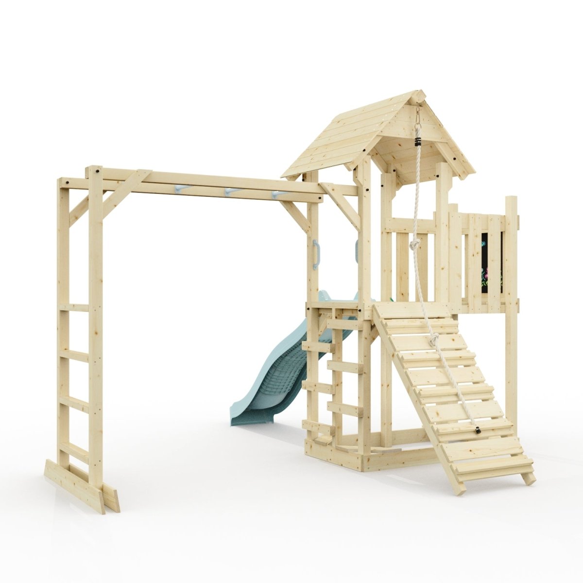 Polarplay Climbing Frame with Extended Tower, Monkey Bars and Slide - Karlskrona
