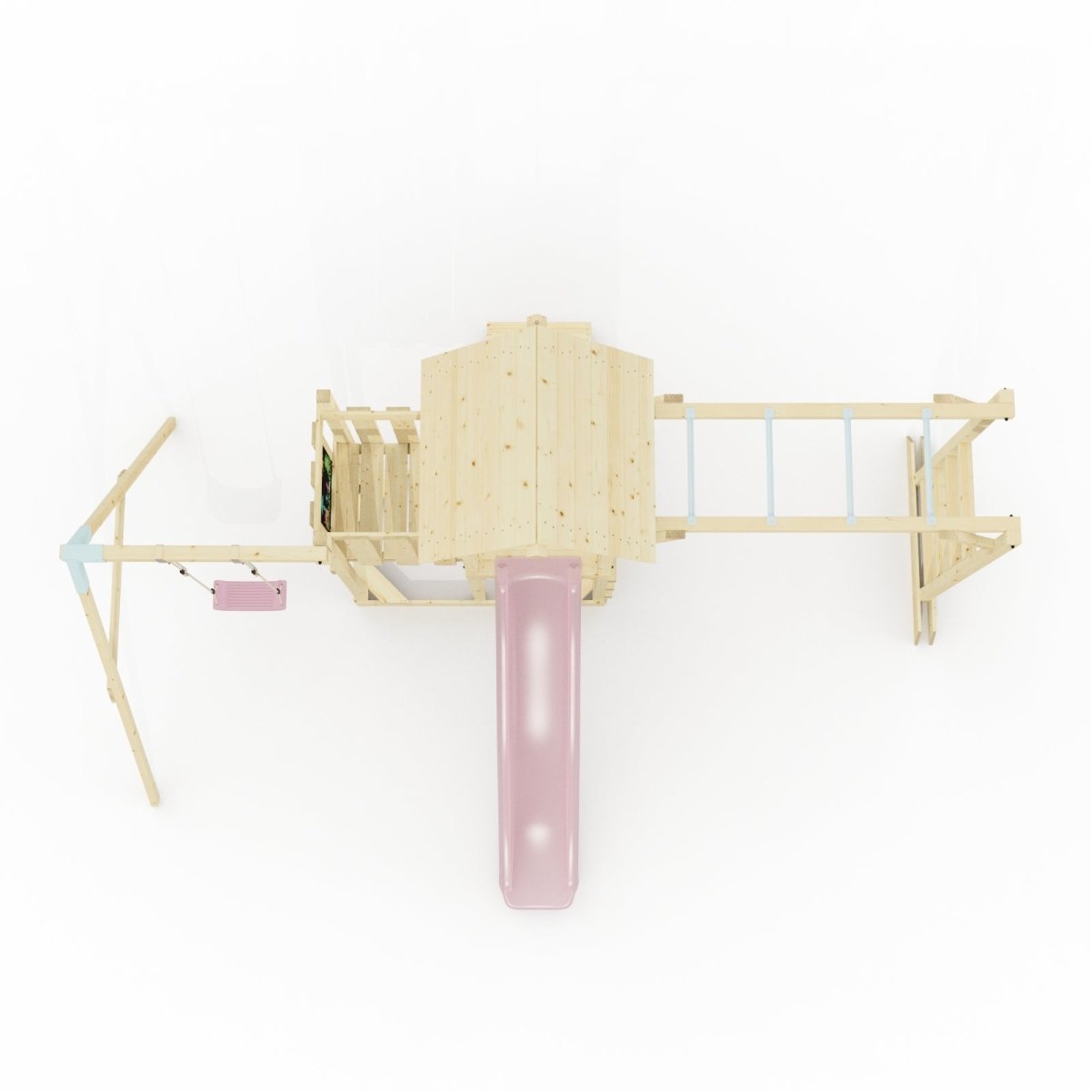 Polarplay Climbing Frame with Extended Tower, Single Swing, Monkey Bars and Slide - Stroemsund