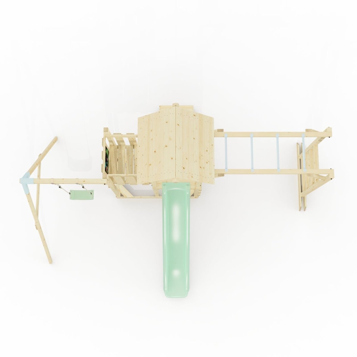 Polarplay Climbing Frame with Extended Tower, Single Swing, Monkey Bars and Slide - Stroemsund