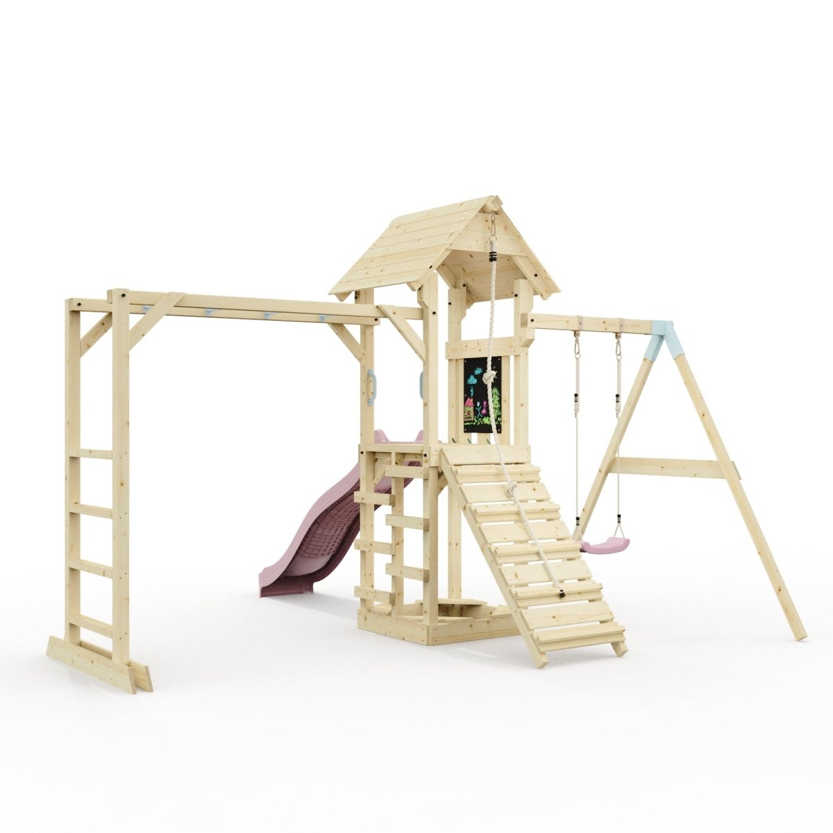Polarplay Climbing Frame with Single Swing, Monkey Bars and Slide - Malmoe