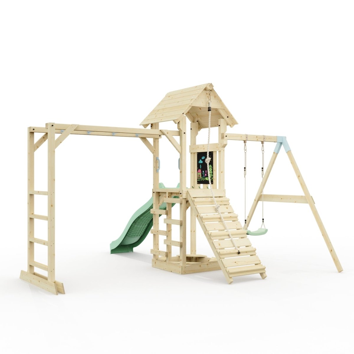 Polarplay Climbing Frame with Single Swing, Monkey Bars and Slide - Malmoe