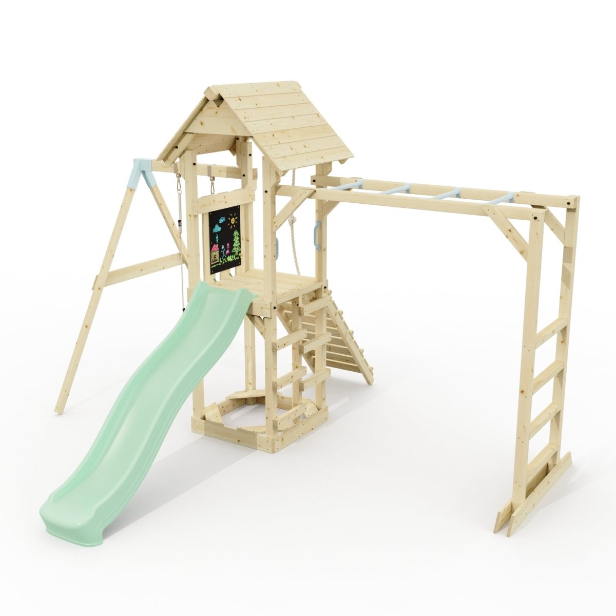 Polarplay Climbing Frame with Single Swing, Monkey Bars and Slide - Malmoe