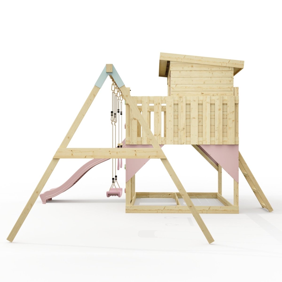 PolarPlay Climbing Platform and Playhouse with Double Swing - Nils