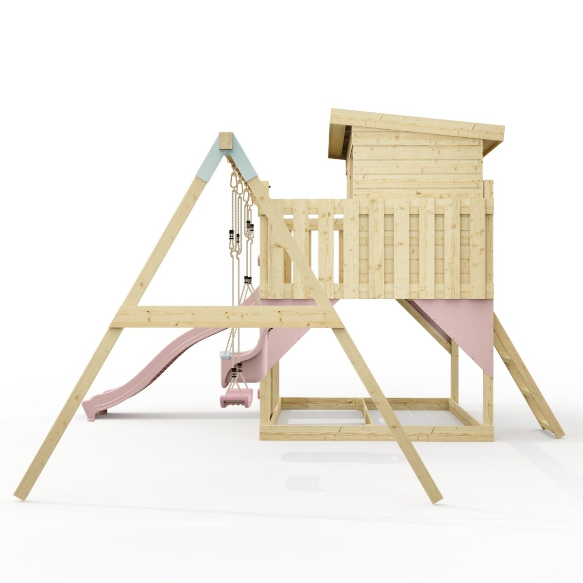 PolarPlay Climbing Platform and Playhouse with Double Swing - Nils