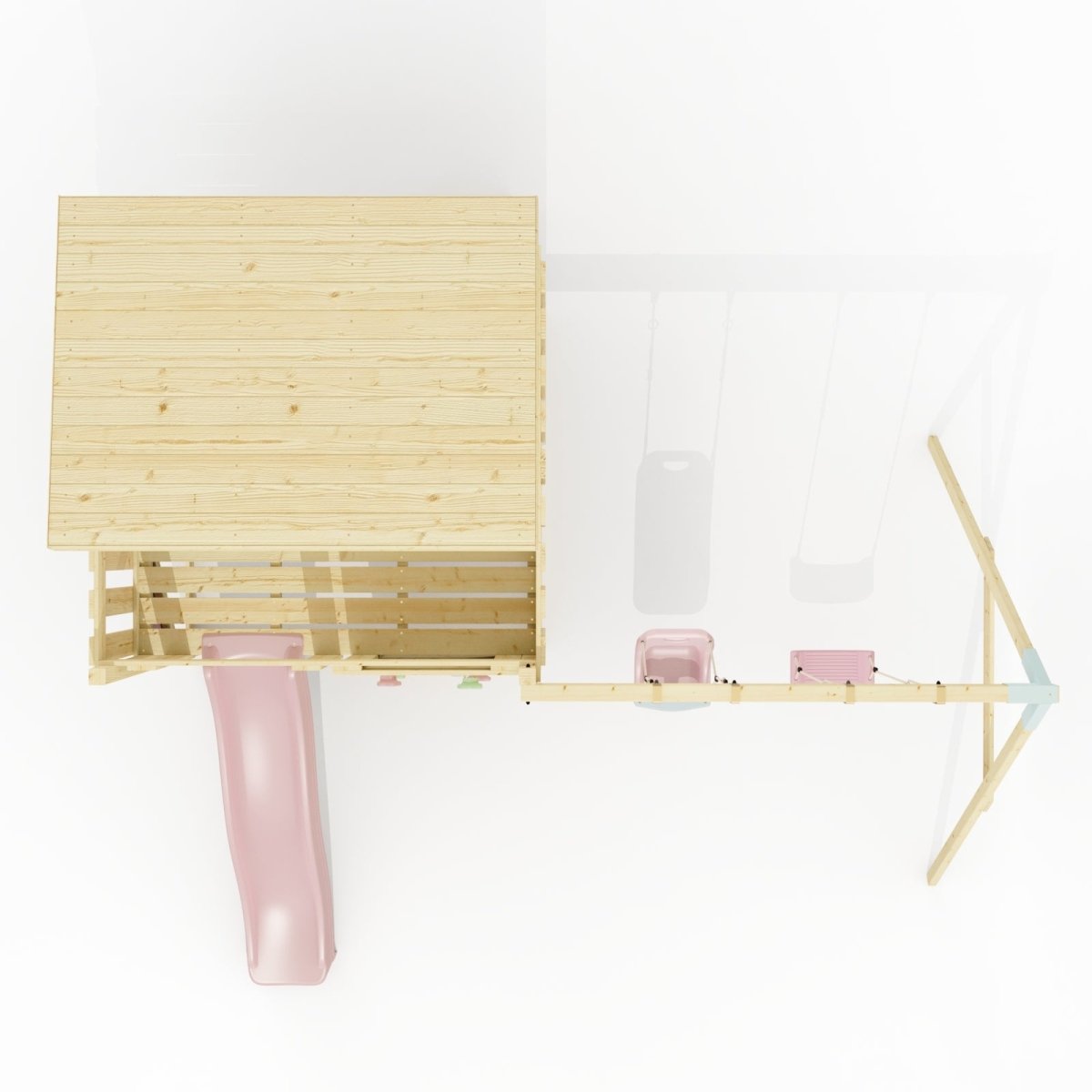 PolarPlay Climbing Platform and Playhouse with Double Swing - Nils