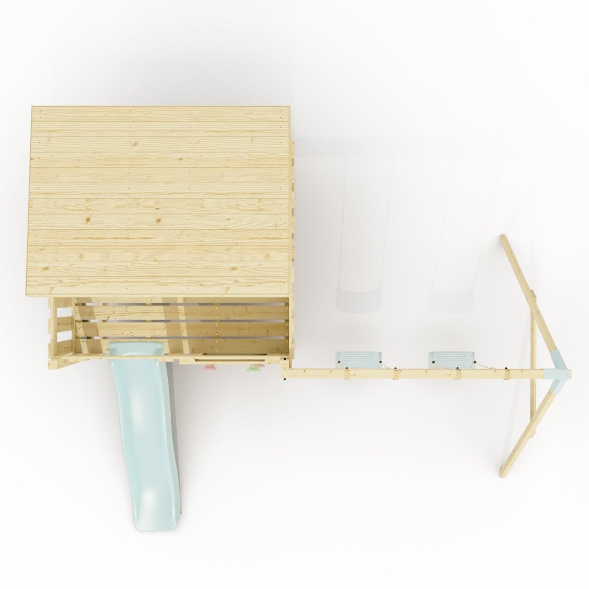 PolarPlay Climbing Platform and Playhouse with Double Swing - Nils