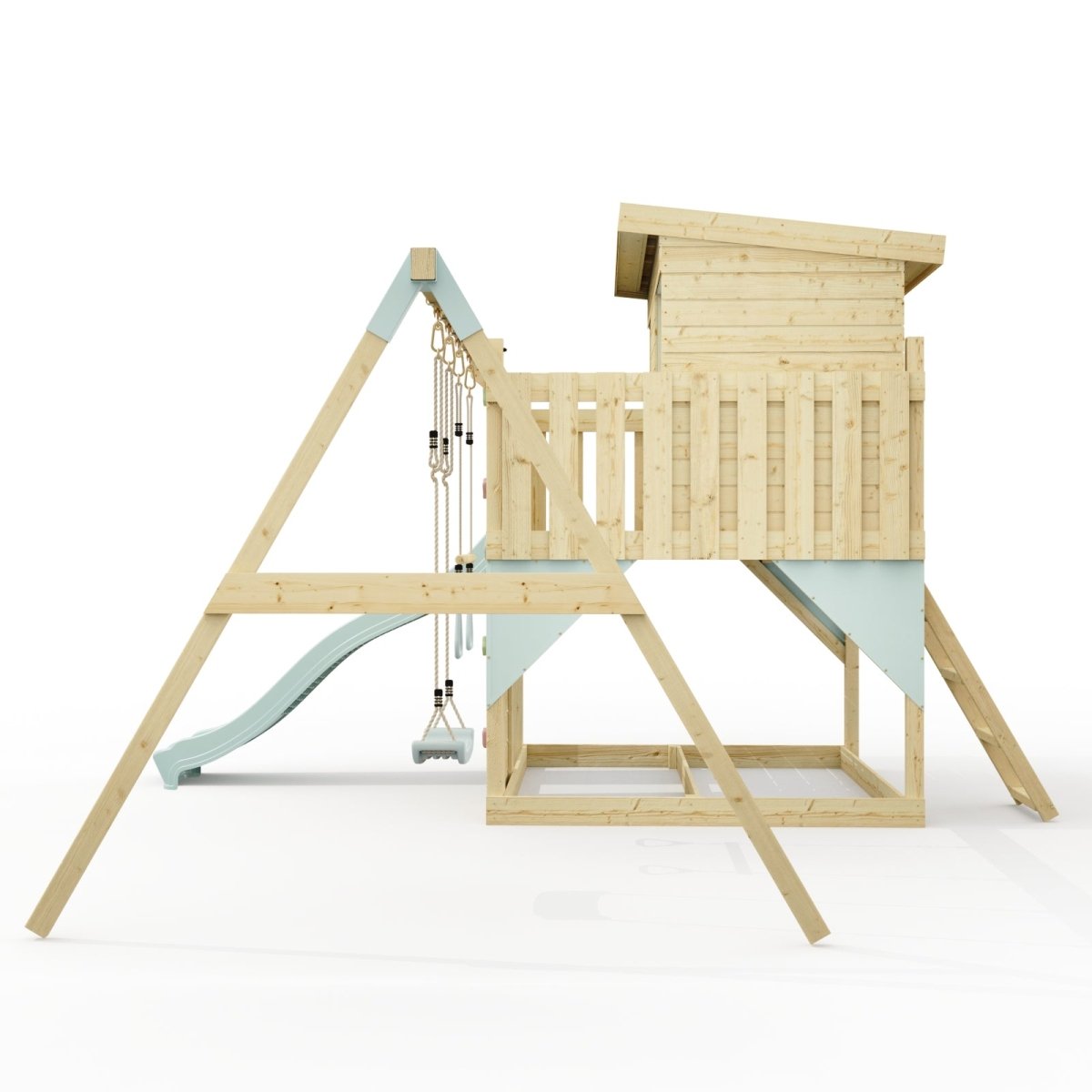 PolarPlay Climbing Platform and Playhouse with Double Swing - Nils
