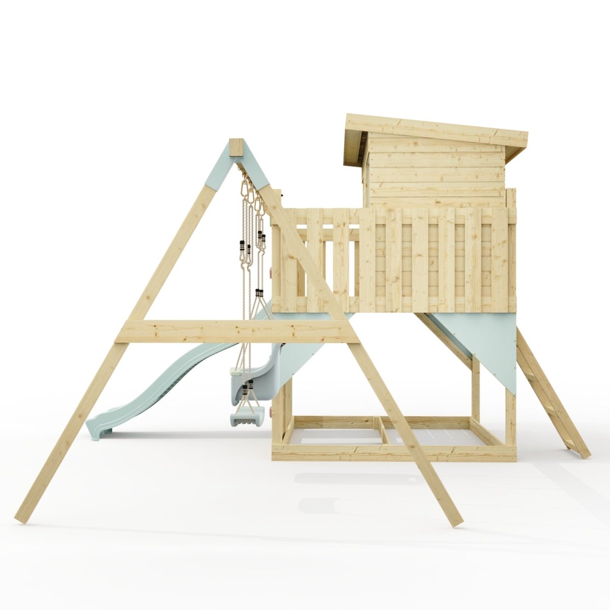 PolarPlay Climbing Platform and Playhouse with Double Swing - Nils