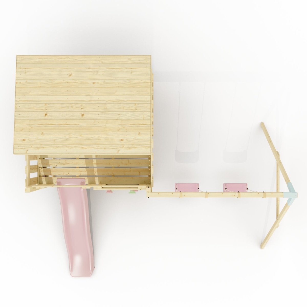 PolarPlay Climbing Platform and Playhouse with Double Swing - Nils