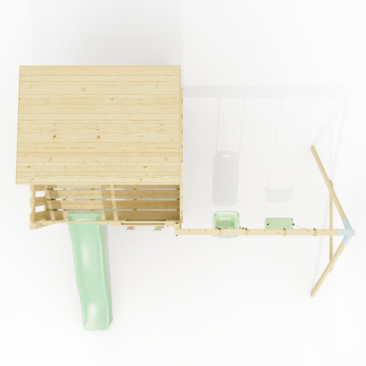 PolarPlay Climbing Platform and Playhouse with Double Swing - Nils
