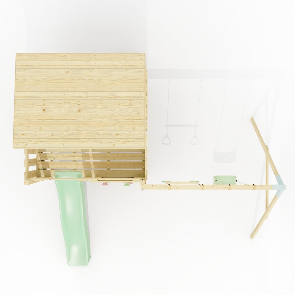 PolarPlay Climbing Platform and Playhouse with Double Swing - Nils
