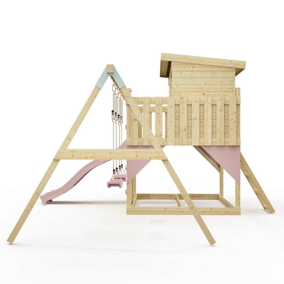 PolarPlay Climbing Platform and Playhouse with Double Swing - Nils