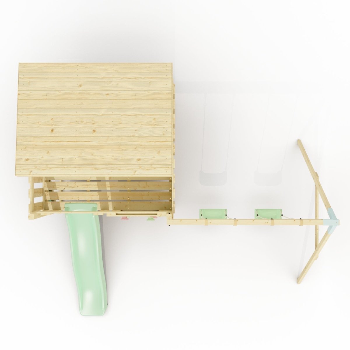 PolarPlay Climbing Platform and Playhouse with Double Swing - Nils