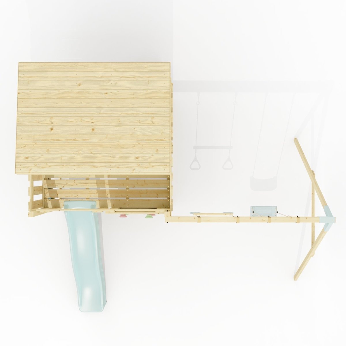 PolarPlay Climbing Platform and Playhouse with Double Swing - Nils