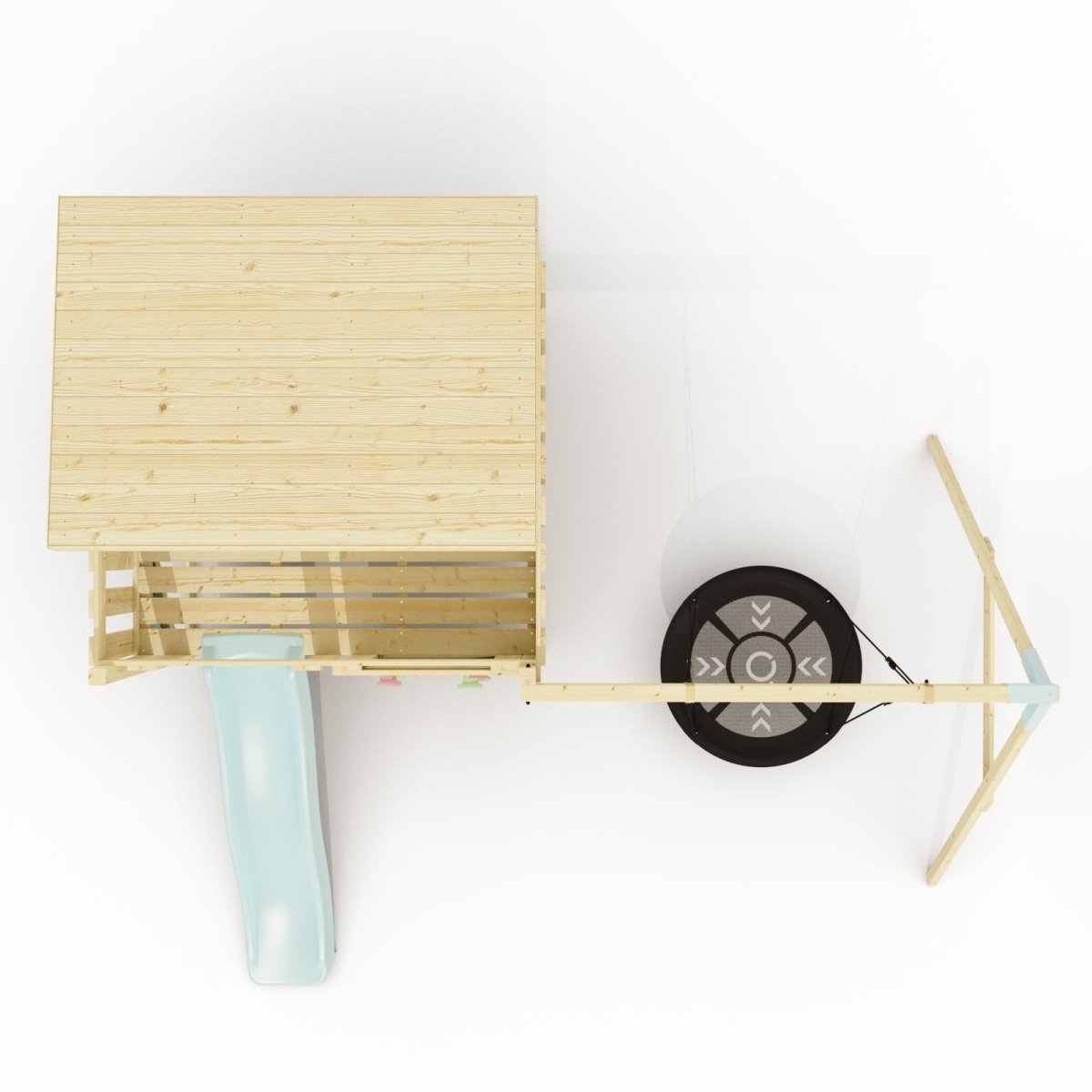 PolarPlay Climbing Platform and Playhouse with Single Swing - Nils