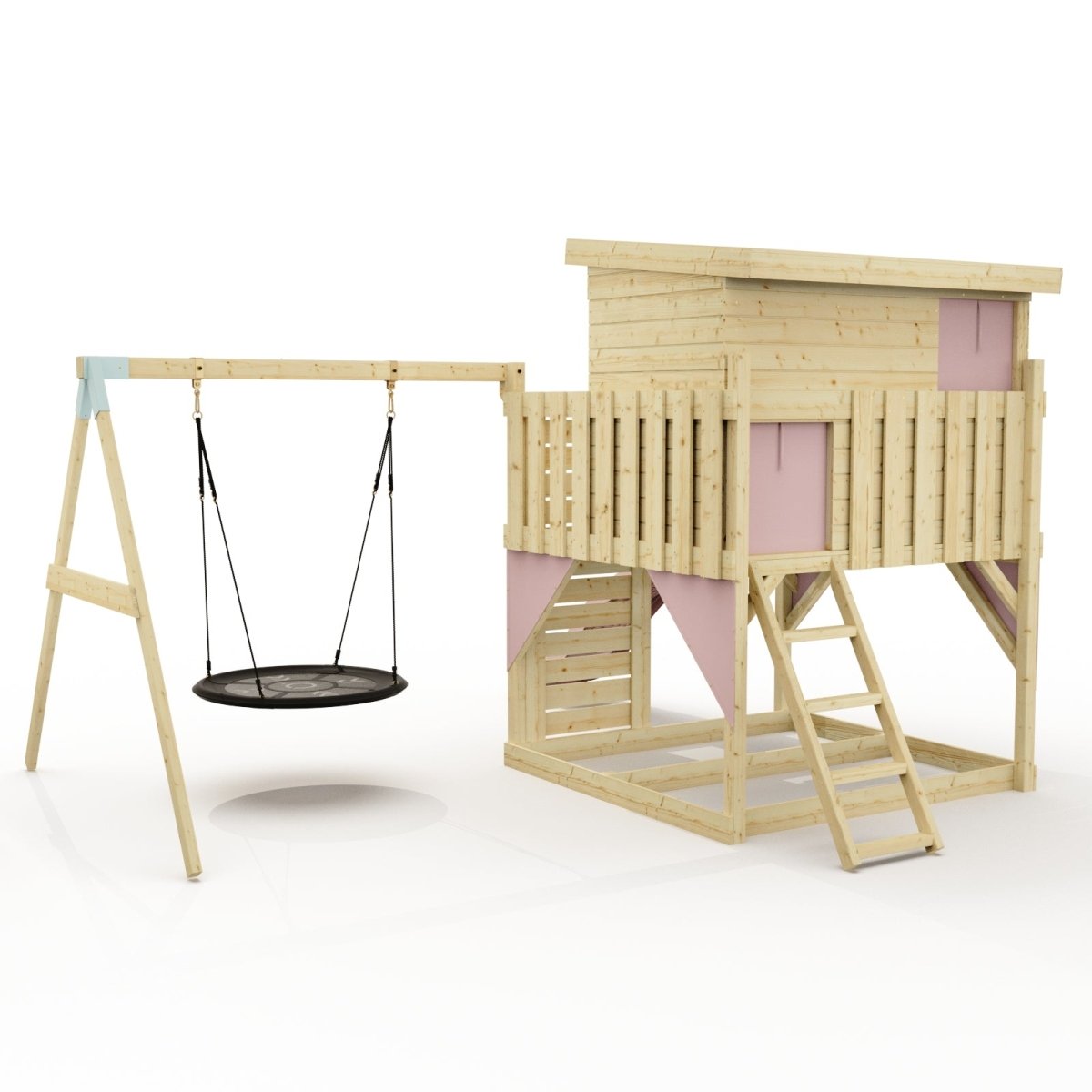 PolarPlay Climbing Platform and Playhouse with Single Swing - Nils