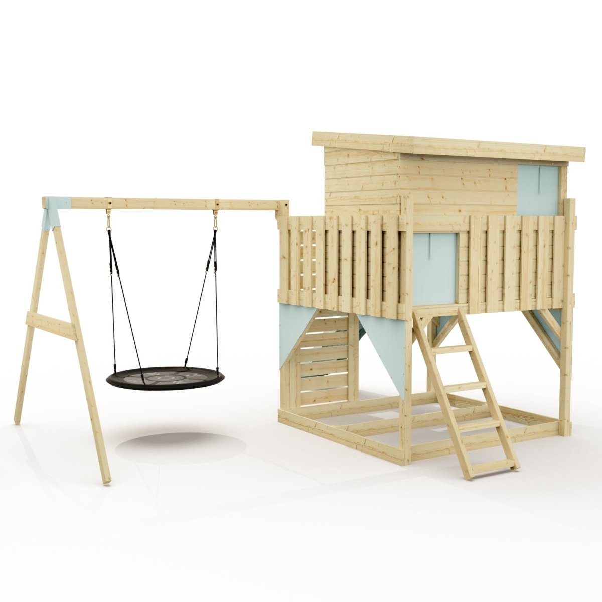 PolarPlay Climbing Platform and Playhouse with Single Swing - Nils